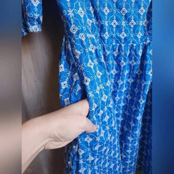 RHODE x Target Blue White Geometric Eyelet Mini Dress Size XS Women's - Picture 10 of 11